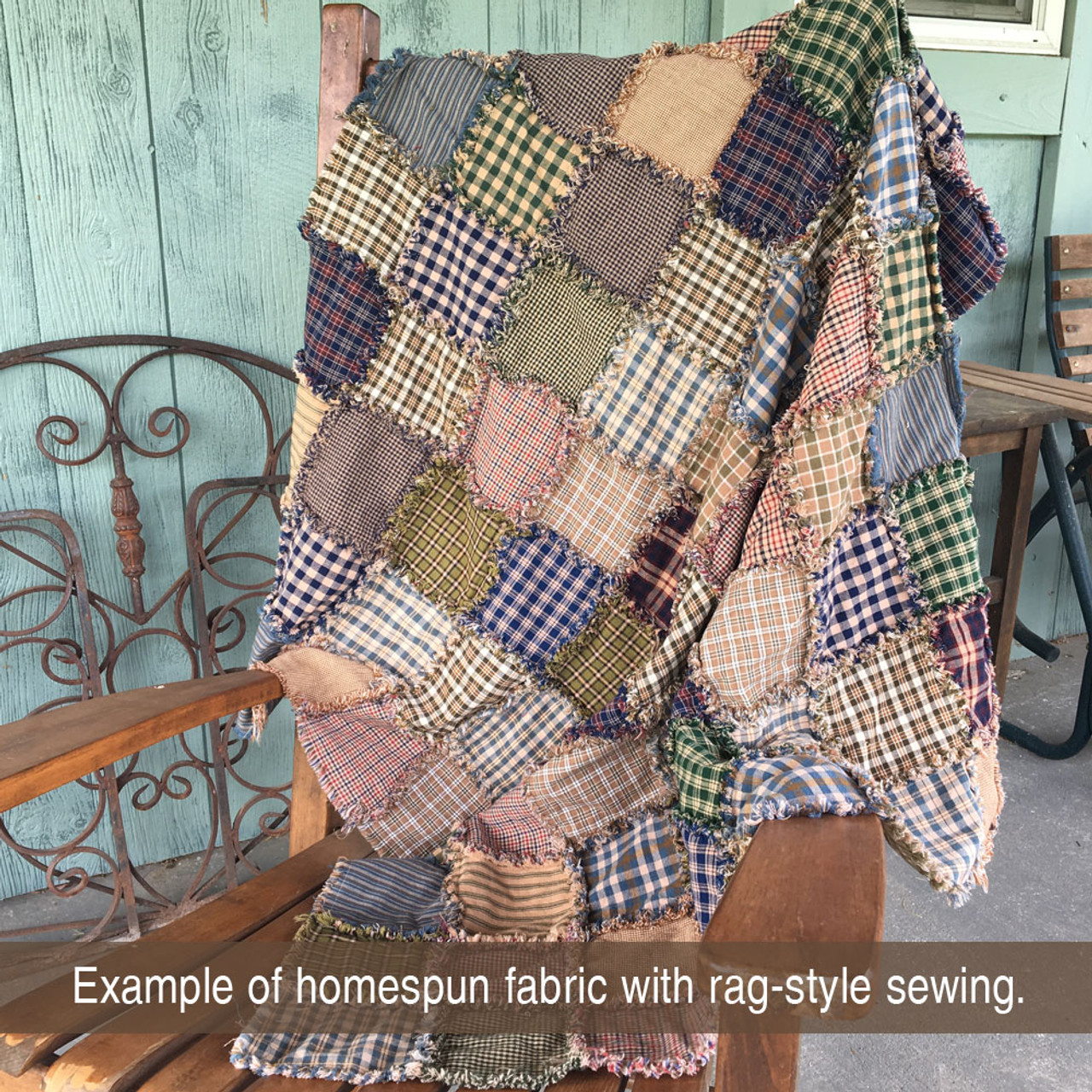 40 Primitive Homespun 6 inch Quilt Squares - Jubilee Fabric